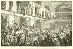 Nowa Sala Kongresowa, w Tuileries, dawna Maszynownia, dzień 20 maja 1795 r. autorstwa French School