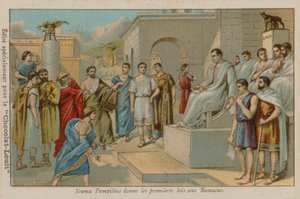 Numa Pompilius, drugi król Rzymu (753-673 pne), uchwalający pierwsze prawa rzymskie