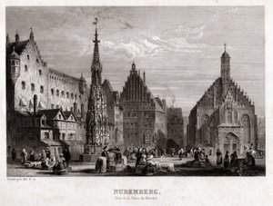 Norymberga. (grafika, ok. 1830) autorstwa French School