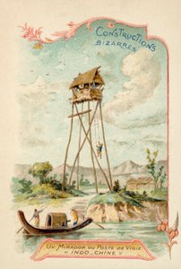 Wieża widokowa, Indochiny (chromolitho) autorstwa French School