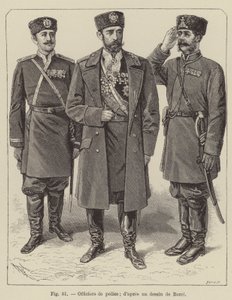 Policjanci (grawerowanie) autorstwa French School