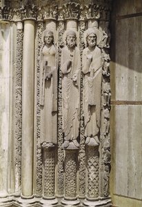 Postacie ze starego testamentu, z portalu królewskiego fasady zachodniej, ok.1145-50 autorstwa French School