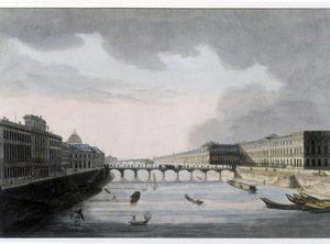 Widok optyczny Paryża: Pont des Arts około 1810 roku, miasto Paryż. autorstwa French School