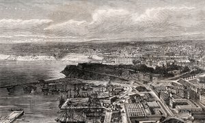 Oran - Algieria - grawer w „”La France illustree: geografia, historia, administracja statystyczna”” autorstwa V.A. Słodowo-Brązowy. 1884 autorstwa French School