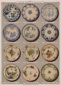 Strona z katalogu Grand Depot de Porcelaines, Faiences et Verreries (kolor lito) autorstwa French School