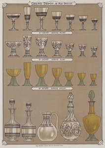 Strona z katalogu Grand Depot de Porcelaines, Faiences et Verreries (kolor lito) autorstwa French School