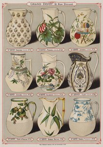 Strona z katalogu Grand Depot de Porcelaines, Faiences et Verreries (kolor lito) autorstwa French School