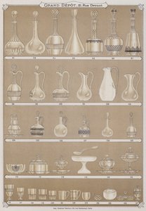 Strona z katalogu Grand Depot de Porcelaines, Faiences et Verreries (kolor lito) autorstwa French School
