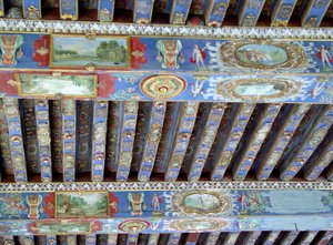 Malowane belki, Chateau dOiron, Dolina Loary (malowane drewno) autorstwa French School