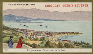 Panorama Ajaccio i zatoki (chromolitho) autorstwa French School