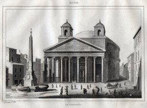 Panteon - Rzym - Roma - Rycina z „Włochy Malownicze”” - Historyczne i opisowe malarstwo Włoch” M. de Norvins, Ch. Nodier 1834-1836. autorstwa French School