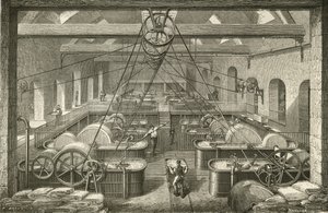 Produkcja papieru: wybielająca pulpa szmatowa. Grawerowanie ok. 1870 r. autorstwa French School