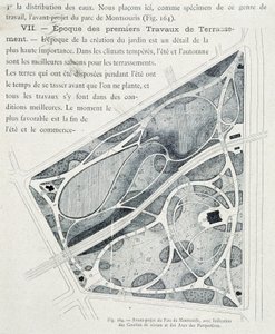 Parc de Montsouris: plan ogrodu z wyprzedzeniem autorstwa French School