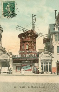 Paryż, Moulin Rouge (zdjęcie kolorowe) autorstwa French School