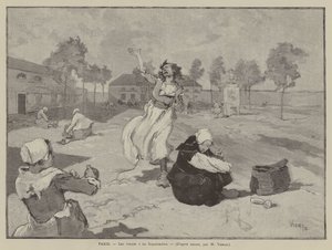 Paryż, Les folles a la Salpetriere (rycina) autorstwa French School