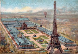 Paryż. Wystawa Powszechna 1889: Wieża Eiffla. autorstwa French School