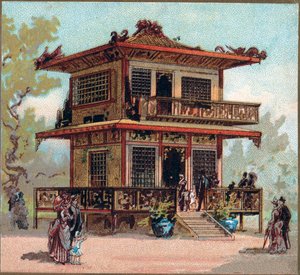 Paryż. Wystawa Powszechna z 1889 r.: Pawilon Japonii. autorstwa French School