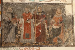 Kościół parafialny (Església de la Mare de Déu de Solers). Wnętrze. Nawy. Malowidła ścienne. Szczegół. XVI wiek (). autorstwa French School