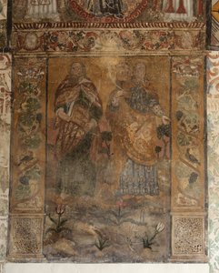 Kościół parafialny (Kościół Matki Bożej Solers). Wnętrze. Nawy. Malowidła ścienne. Szczegół. 16 wiek (?). autorstwa French School