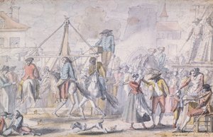 Paryska Strefa Rozkoszy, znana jako Les Porcherons (ołówek i toaleta na papierze) autorstwa French School