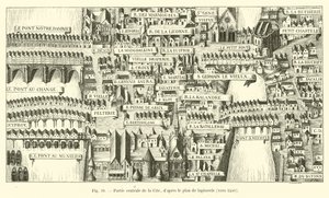 Centralna część Cite, według planu gobelinowego, ok. 1540 autorstwa French School