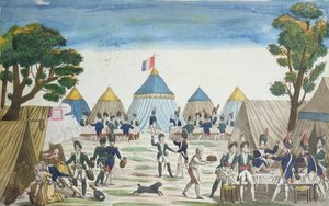 Partia nadana rosyjskim grenadierom przez grenadierów Wielkiej Armii, 30 czerwca 1807 autorstwa French School