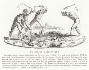 Majaczenie patriotyczne, rewolucja francuska, sierpień 1789 autorstwa French School