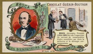 Paul Broca, francuski lekarz, anatom i antropolog (chromolitho) autorstwa French School