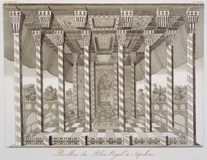 Pawilon w Pałacu Królewskim w Isfahanie, z Voyages du Chevalier Chardin en Perse, et autres Lieux d