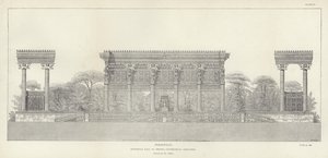 Persepolis, Hypostylowa Sala Kserksesa, geometryczna elewacja, odrestaurowana przez Ch Chipieza autorstwa French School