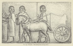 Persepolis, Mężczyźni prowadzący konie ciągnące rydwany autorstwa French School