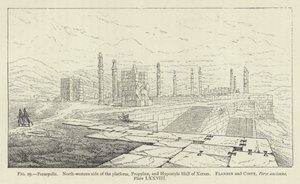 Persepolis, północno-zachodnia strona platformy, Propyleje i Hypostyle Hall of Kserxes autorstwa French School