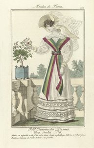 Petit Courrier des Dames, Rue Meslee nr 25, z Modes de Paris, wyd. 1824 (kolorowy grawerunek) autorstwa French School