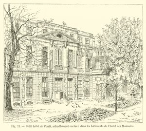 Mały hotel w Conti, obecnie enklawa w budynkach Hotel des Monnaies autorstwa French School