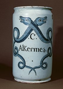 Słoik farmaceutyczny na alkerny, z Rouen, ok. 1770 (ceramika) autorstwa French School