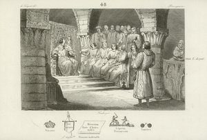 Filip V z Francji i Stany Generalne odrzucają roszczenia do tronu Joanny II z Nawarry, c1317 autorstwa French School