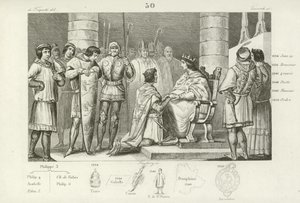 Filip VI z Valois oddaje hołd Edwardowi III Anglii, ale tylko jako książę Akwitanii autorstwa French School
