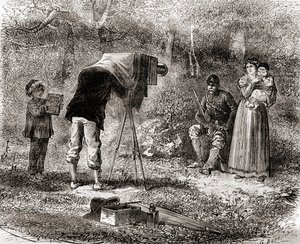 Fotografia w XIX wieku, z Les Merveilles de la Science, wydana ok. 1870 (rycina) autorstwa French School