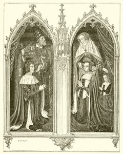 Pierre de Bourbon i Anne de Beaujeu, jego żona autorstwa French School