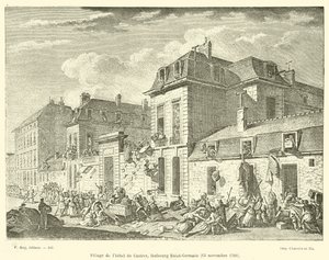 Splądrowanie hotelu de Castres, Faubourg Saint-Germain, 13 listopada 1790 r. autorstwa French School