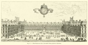 Plac Królewski w 1645 r.; faksymile ryciny Sylvestre autorstwa French School