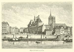 Place de Greve w 1778 r. autorstwa French School