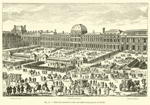 Place du Carrousel w 1680 r., faksymile ryciny Perelle autorstwa French School