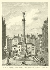 Place du Chatelet w 1807 roku; z ryciny z tamtych czasów autorstwa French School