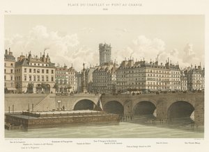 Place du Chatelet i Pont au Change, 1830 autorstwa French School
