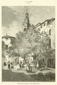 Rynek, w San-Remo (rycina) autorstwa French School