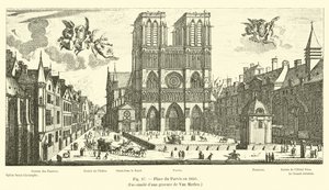 Place du Parvis w 1650 r., Faksymile ryciny Van Merlen autorstwa French School