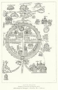 Plan De Jerusalem (rycina) autorstwa French School
