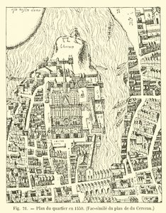 Plan dzielnicy z 1550 r., Faksymile planu du Cerceau autorstwa French School
