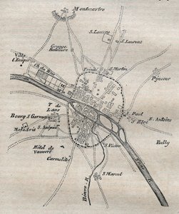 Plan Paryża pod Philippe Auguste autorstwa French School